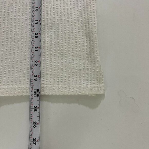 90s white ribbed button up shirt - Picture 7 of 8